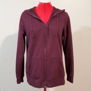 “St. John’s Bay” Plum Full-Zip Hooded Fleece – S